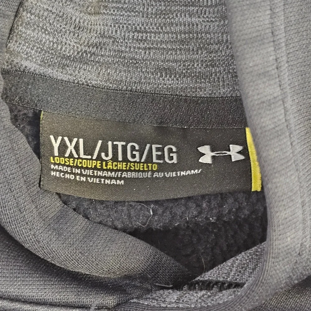 Under Armour Storm Hoodie Youth XL Black Red Big‎ Logo Pullover Sweatshirt Loose